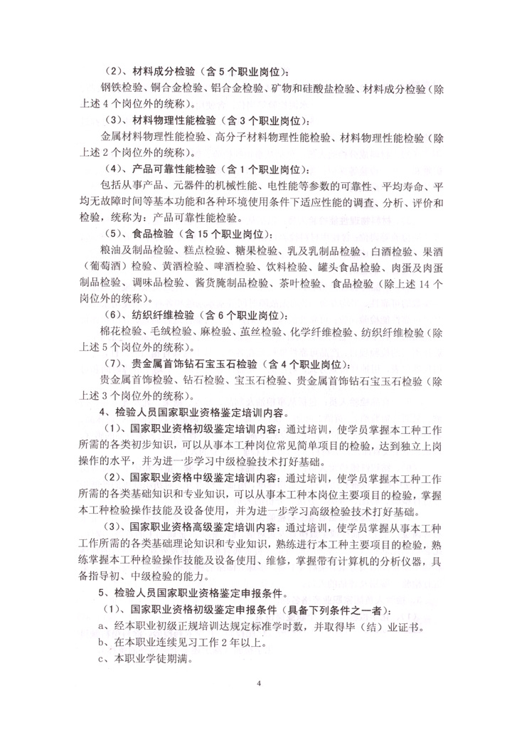 中國質(zhì)量檢驗(yàn)協(xié)會《關(guān)于開展檢驗(yàn)人員國家職業(yè)資格培訓(xùn)工作的通知》